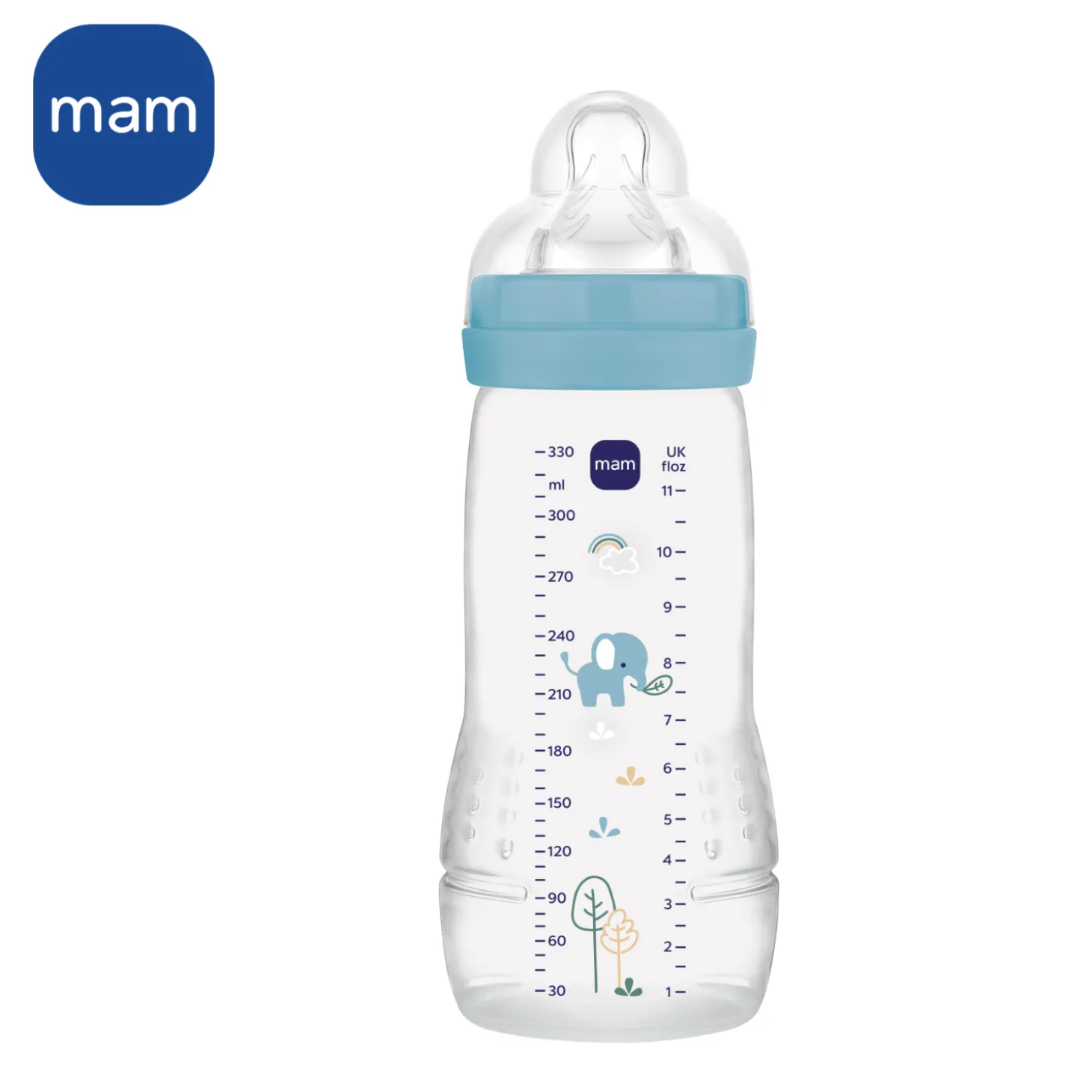MAM BABY Biberon Easy Active Décoré Tétine Débit X Océan 330 ml