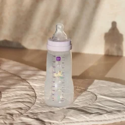 MAM BABY                    Biberon Easy Active Décoré Tétine Débit X    Lilas            330 ml