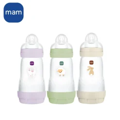MAM BABY 3 biberons anti-coliques Easy Start Lilas 260 ml