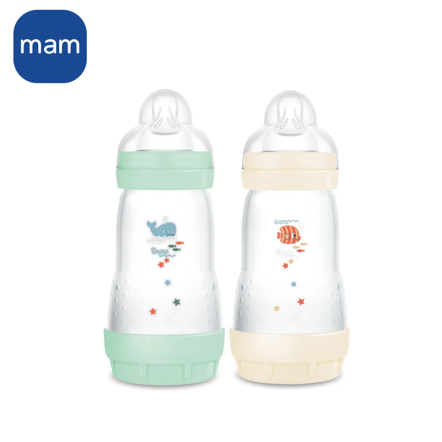 MAM BABY 3 biberons anti-coliques Easy Start Océan 260 ml