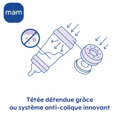 MAM BABY 3 biberons anti-coliques Easy Start Océan 260 ml