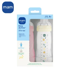 MAM BABY                    2 Biberons Easy Active Coloré Tétine Débit X    Berry            330 ml