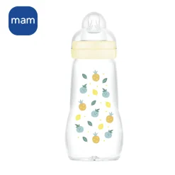 MAM BABY Biberon verre Blanc 260 ml