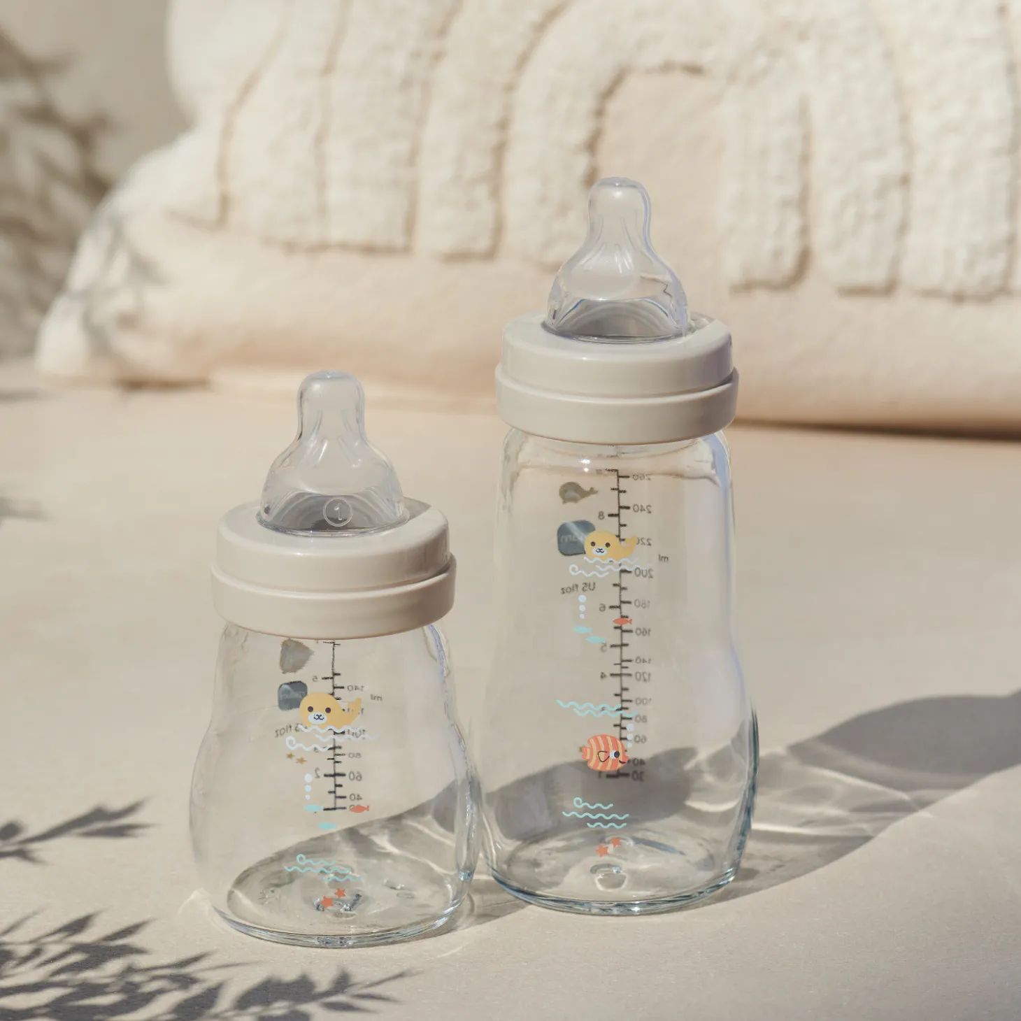 MAM BABY Coffret 3 biberons verre Blanc