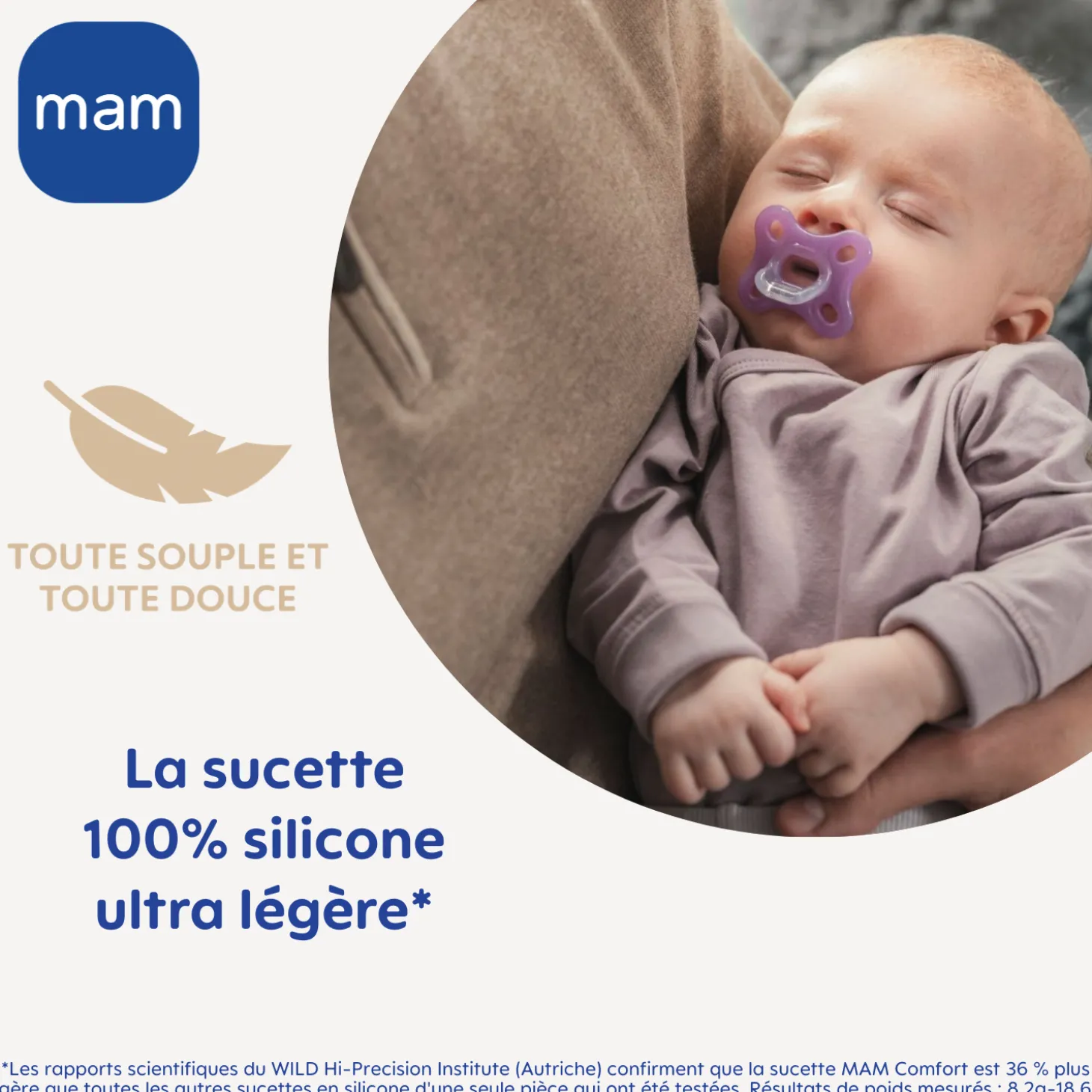 MAM BABY Lot de 2 Sucettes Comfort silicone Boîte de stérilisation Blanc 2 - 12 mois