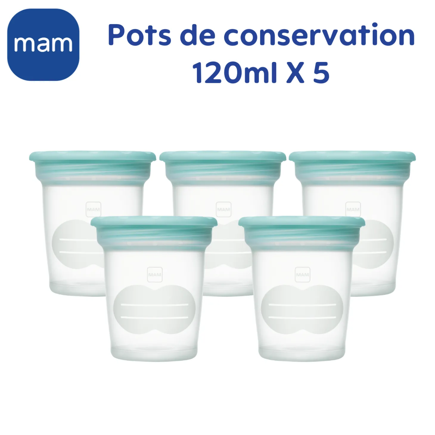 MAM BABY 5 pots de conservation Transparent 120 ml