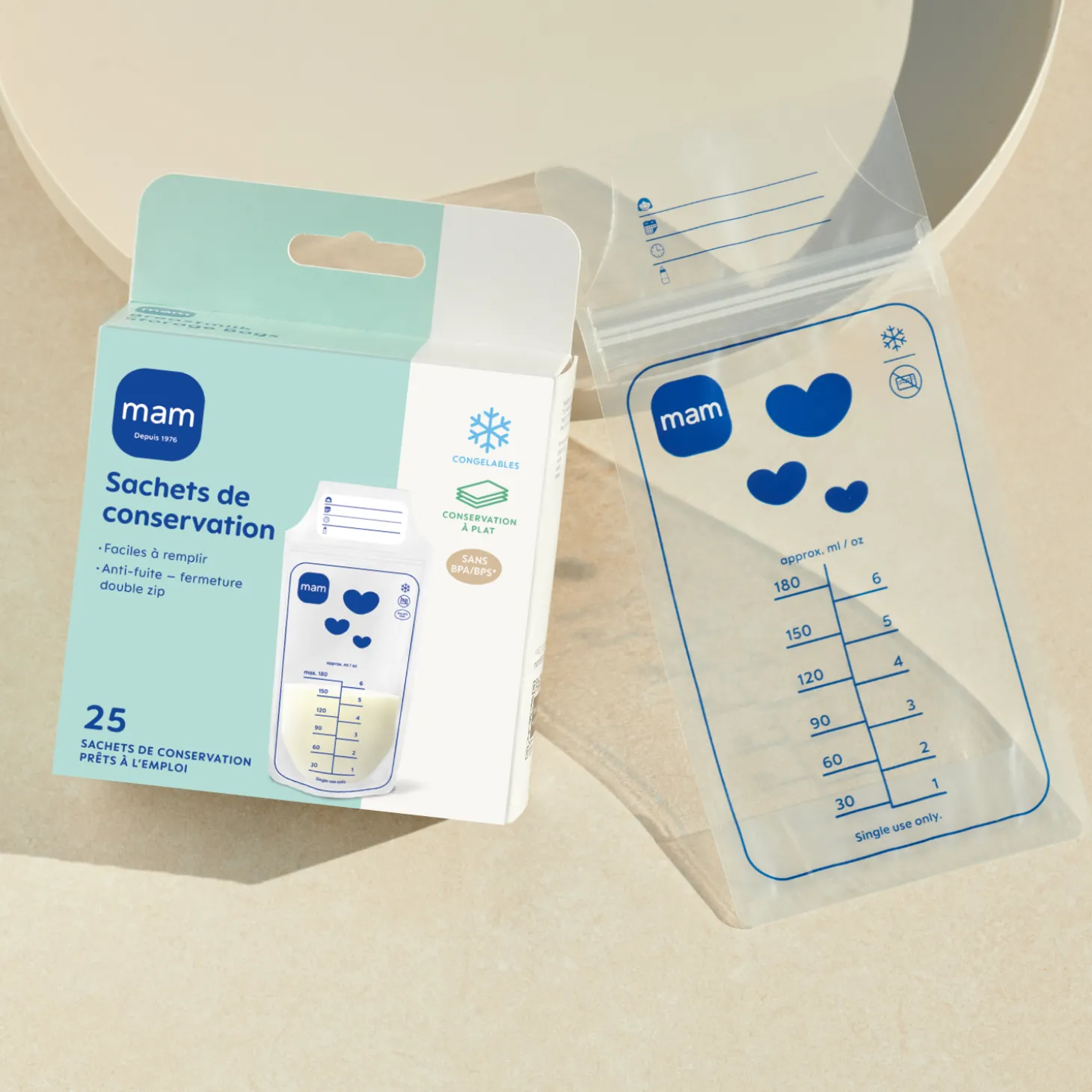 MAM BABY Sachets de conservation 180ml x25
