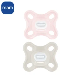 MAM BABY                    Sucette Comfort silicone et boîte stérilisation    Rose