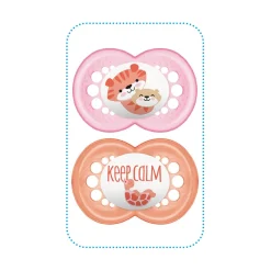 MAM BABY                    2 sucettes décor + boîte stérilisation    Panaché            6 mois+