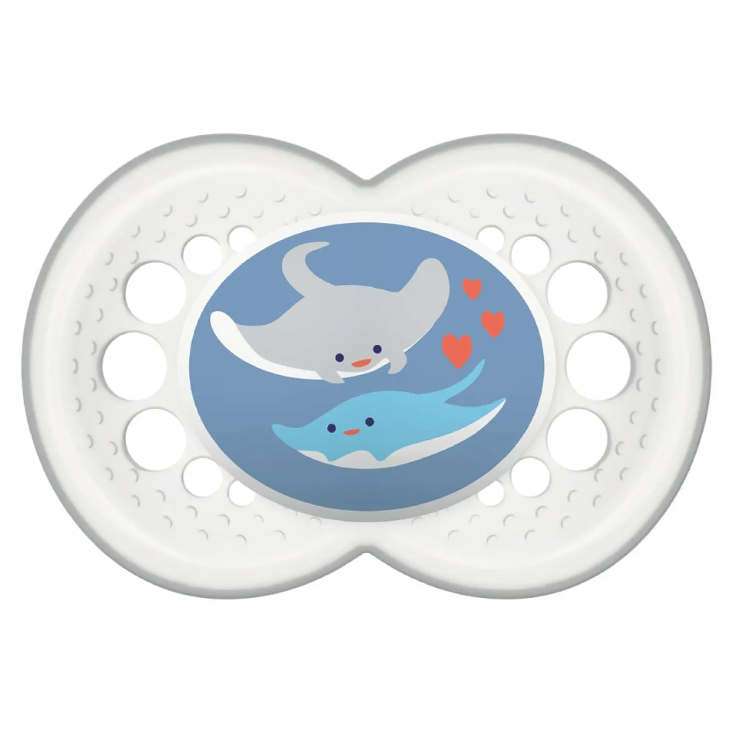 MAM BABY 2 sucettes décor + boîte stérilisation Panaché 6 mois+