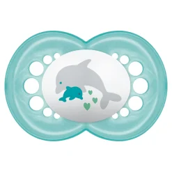 MAM BABY 2 sucettes décor + boîte stérilisation Panaché 6 mois+