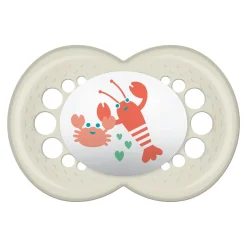 MAM BABY 2 sucettes décor + boîte stérilisation Panaché 6 mois+