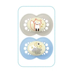 MAM BABY 2 sucettes Nuit + boîte de stérilisation Panaché 18 mois+
