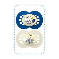 MAM BABY 2 sucettes Nuit + boîte de stérilisation Panaché 18 mois+