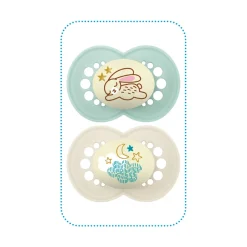 MAM BABY 2 sucettes Nuit + boîte de stérilisation Panaché 18 mois+
