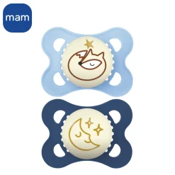 MAM BABY                    2 sucettes Original nuit    Panaché