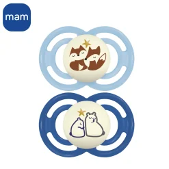 MAM BABY                    2 sucettes Perfect nuit    Animaux            18 mois+