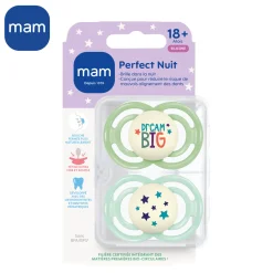 MAM BABY 2 sucettes Perfect nuit Tendance 18 mois+