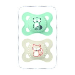 MAM BABY                    2 sucettes silicone Original Nature    Panaché