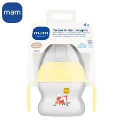 MAM BABY Tasse à bec souple silicone avec anses Panaché 150 Ml