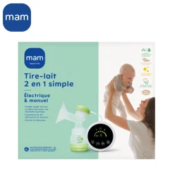 MAM BABY                    Tire-lait 2 en 1 manuel & électrique    Vert