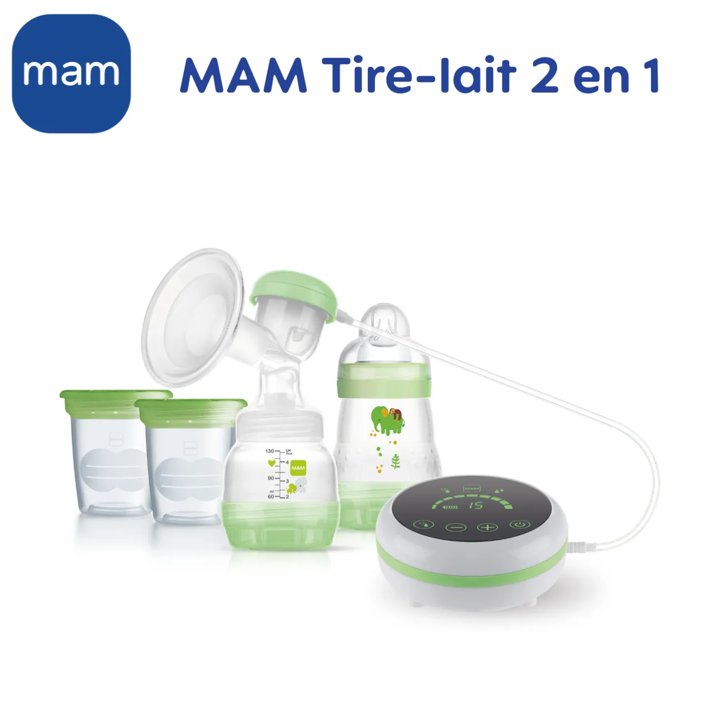 MAM BABY Tire-lait 2 en 1 manuel & électrique Vert