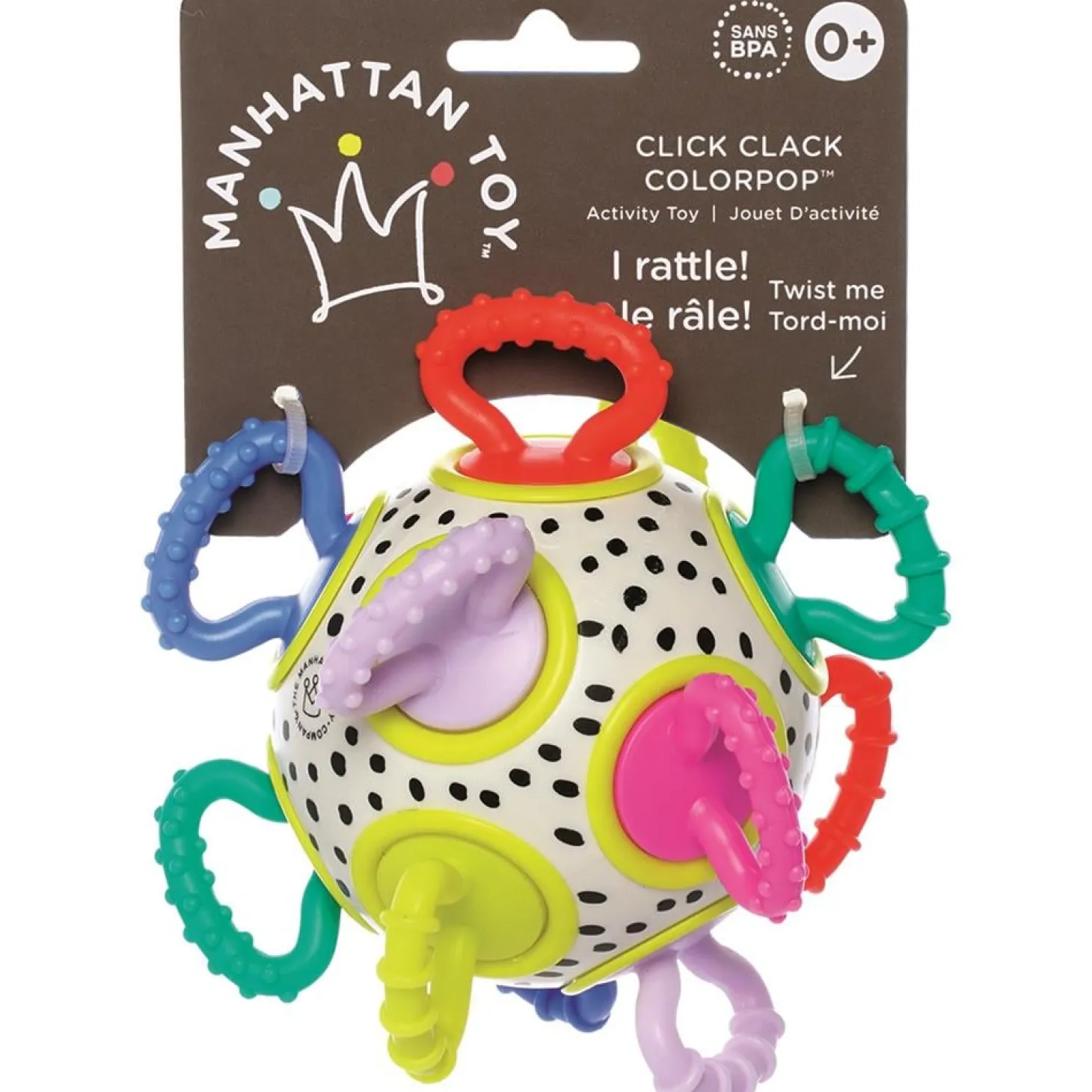 Manhattan Toys Jouet Click Clack Couleur Pop Multicolore