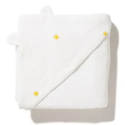 Marèse Cape De Bain Plume Soleil d'amour Blanc 100x100 cm