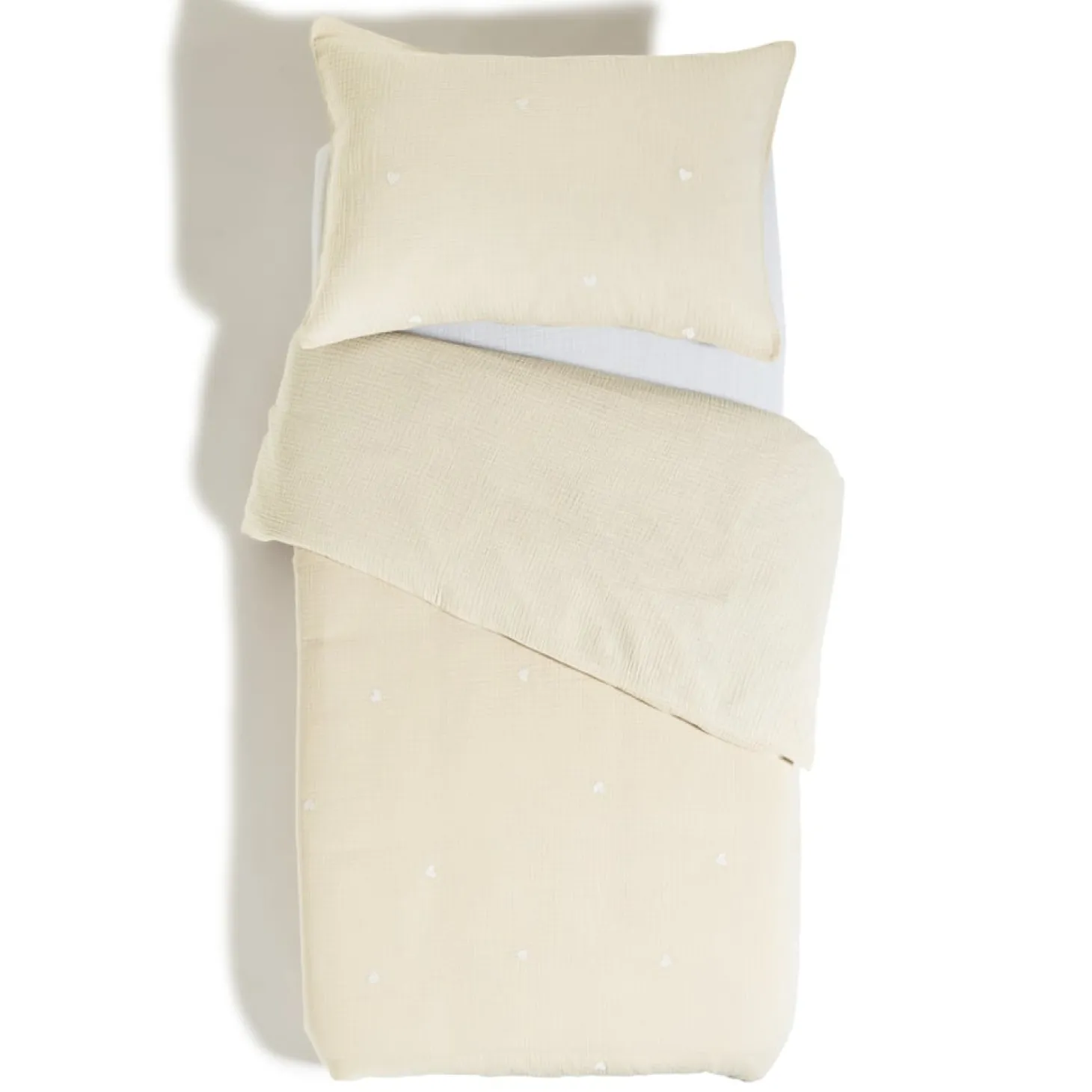 Marèse Housse De Couette+ Taie Fluffy Soleil d'amour Beige 100 x 140 cm