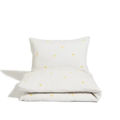 Marèse                    Housse De Couette + Taie Plume Soleil d'amour    Blanc            100 x 140 cm