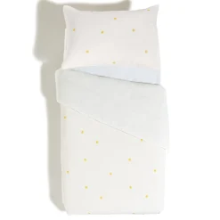 Marèse Housse De Couette + Taie Plume Soleil d'amour Blanc 100 x 140 cm