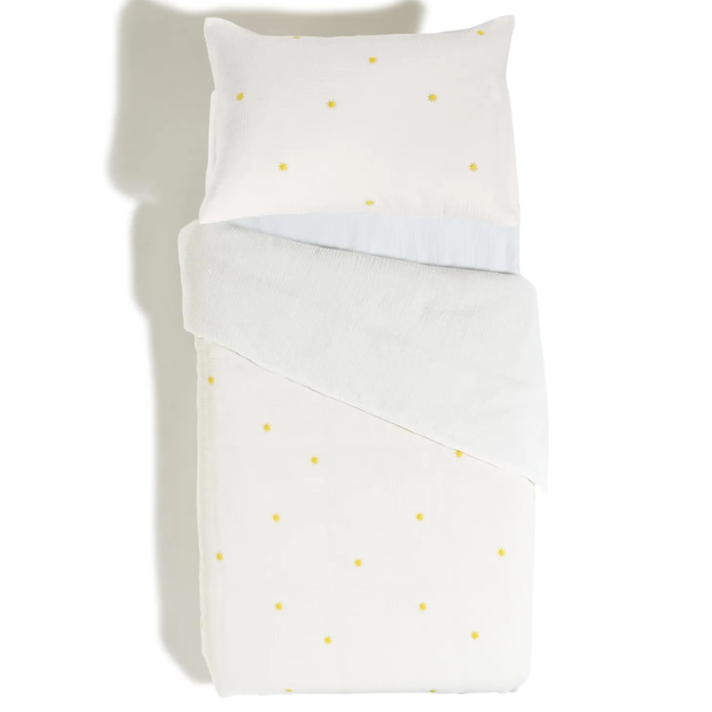 Marèse Housse De Couette + Taie Plume Soleil d'amour Blanc 100 x 140 cm