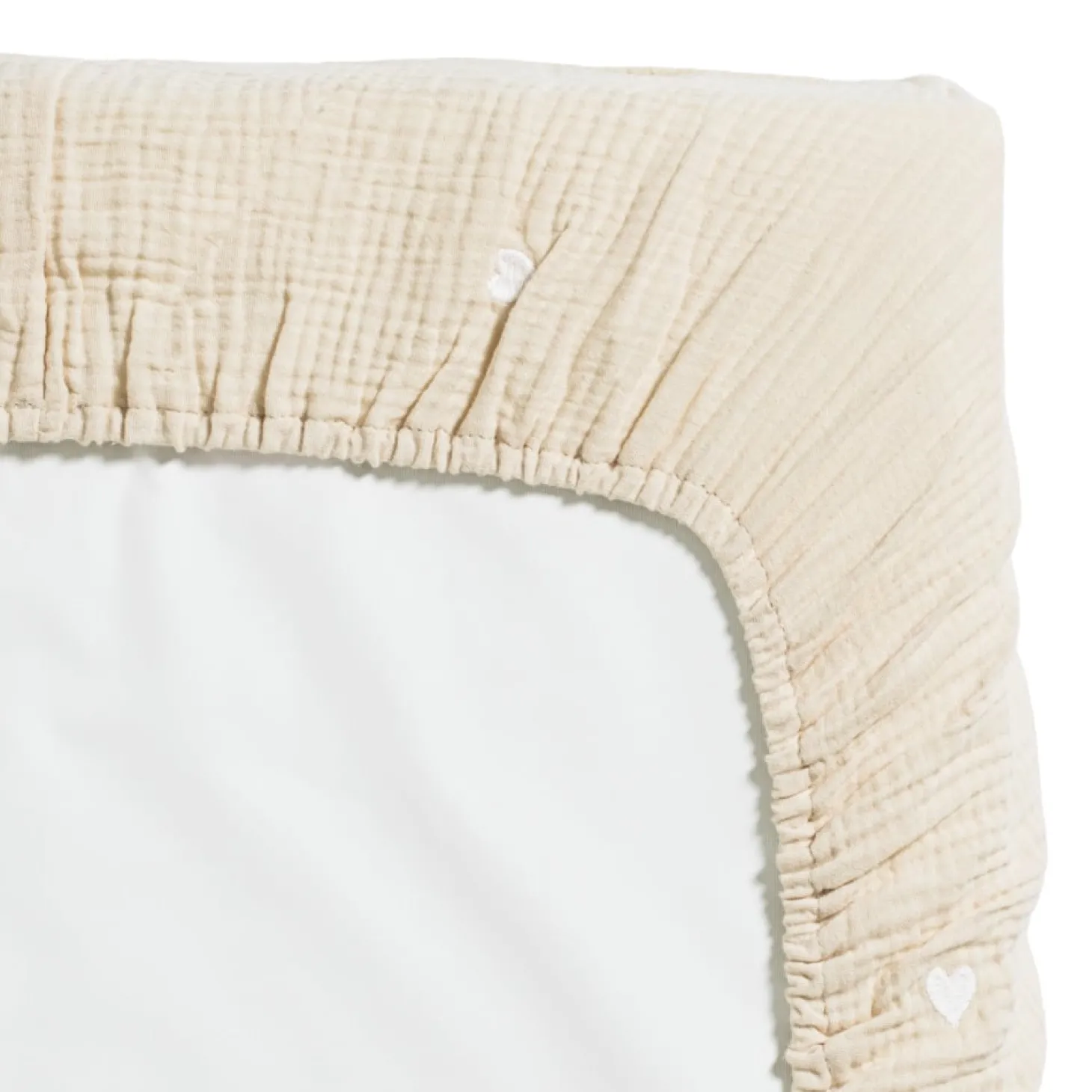 Marèse Housse de Matelas à Langer Fluffy Soleil d'amour Beige 50x70 cm