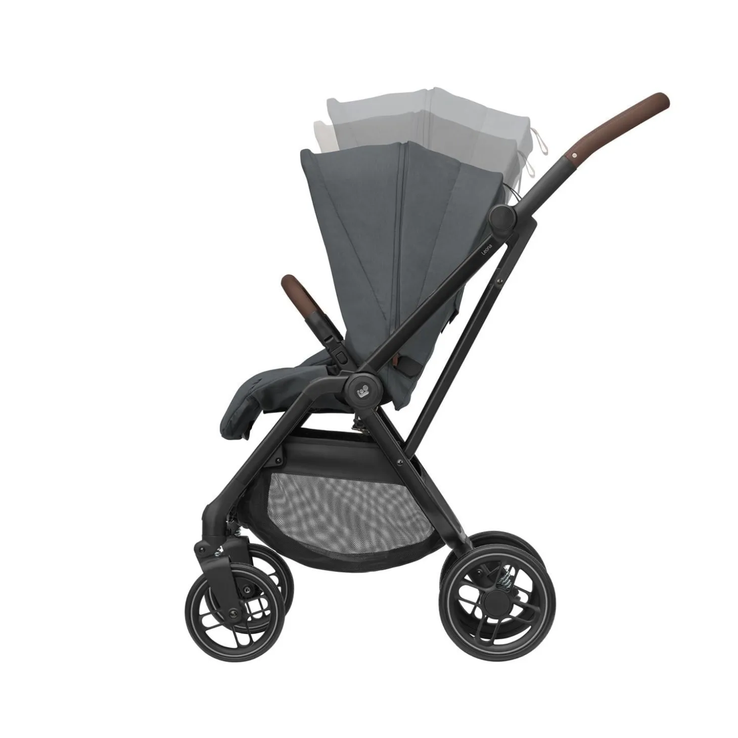 Maxi Cosi Poussette Leona 2 Twillic Graphite Frame / Brown Leather