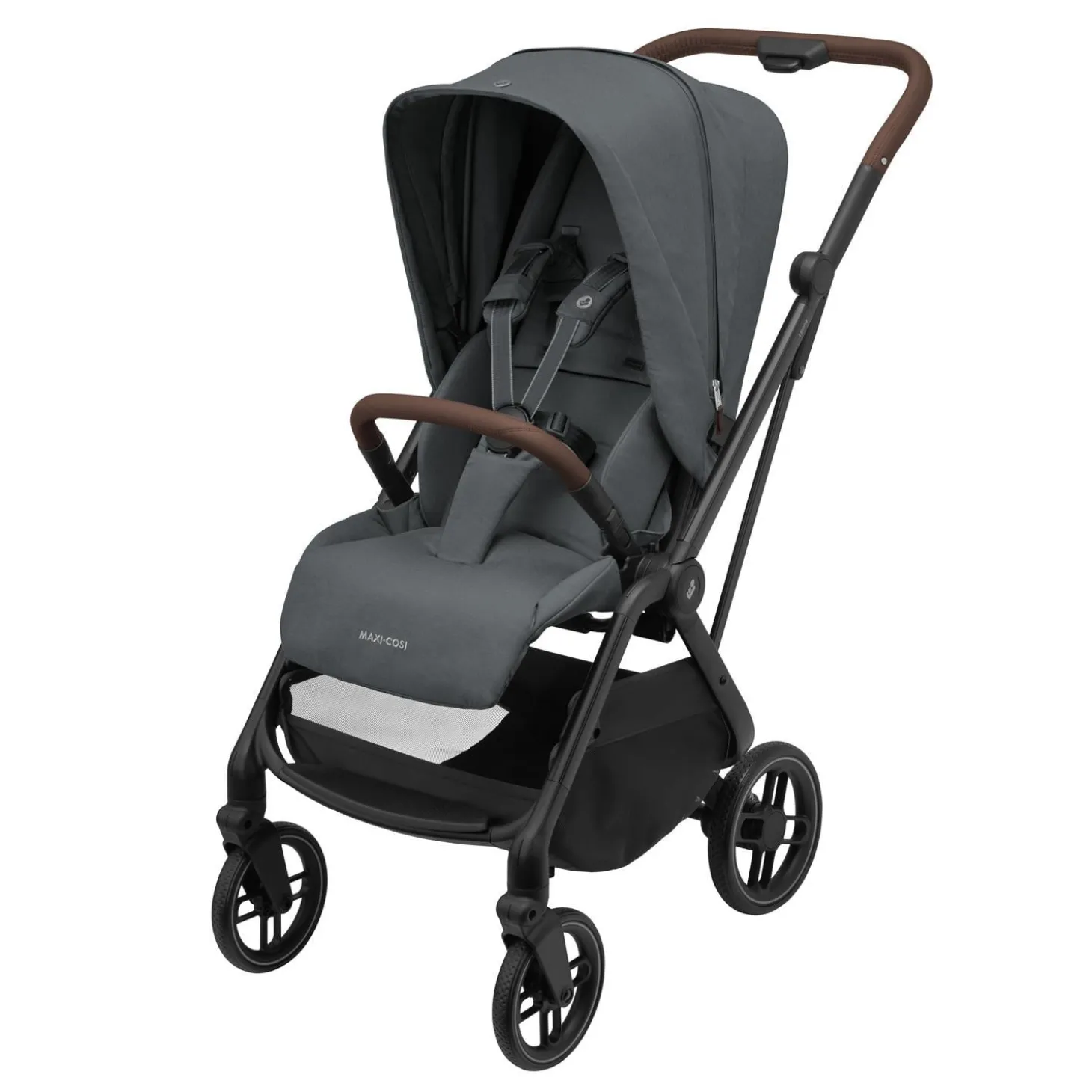 Maxi Cosi Poussette Leona 2 Twillic Graphite Frame / Brown Leather