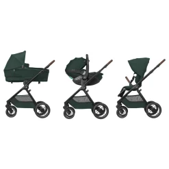 Maxi Cosi Poussette Oxford Twillic Green Dark Frame/Brown Leather