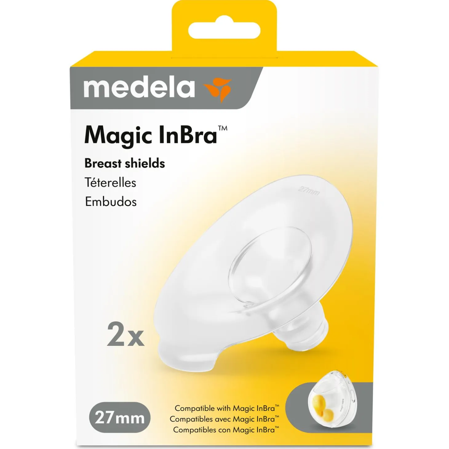 Medela Lot de 2 Téterelles Magic InBra Transparent 27 mm