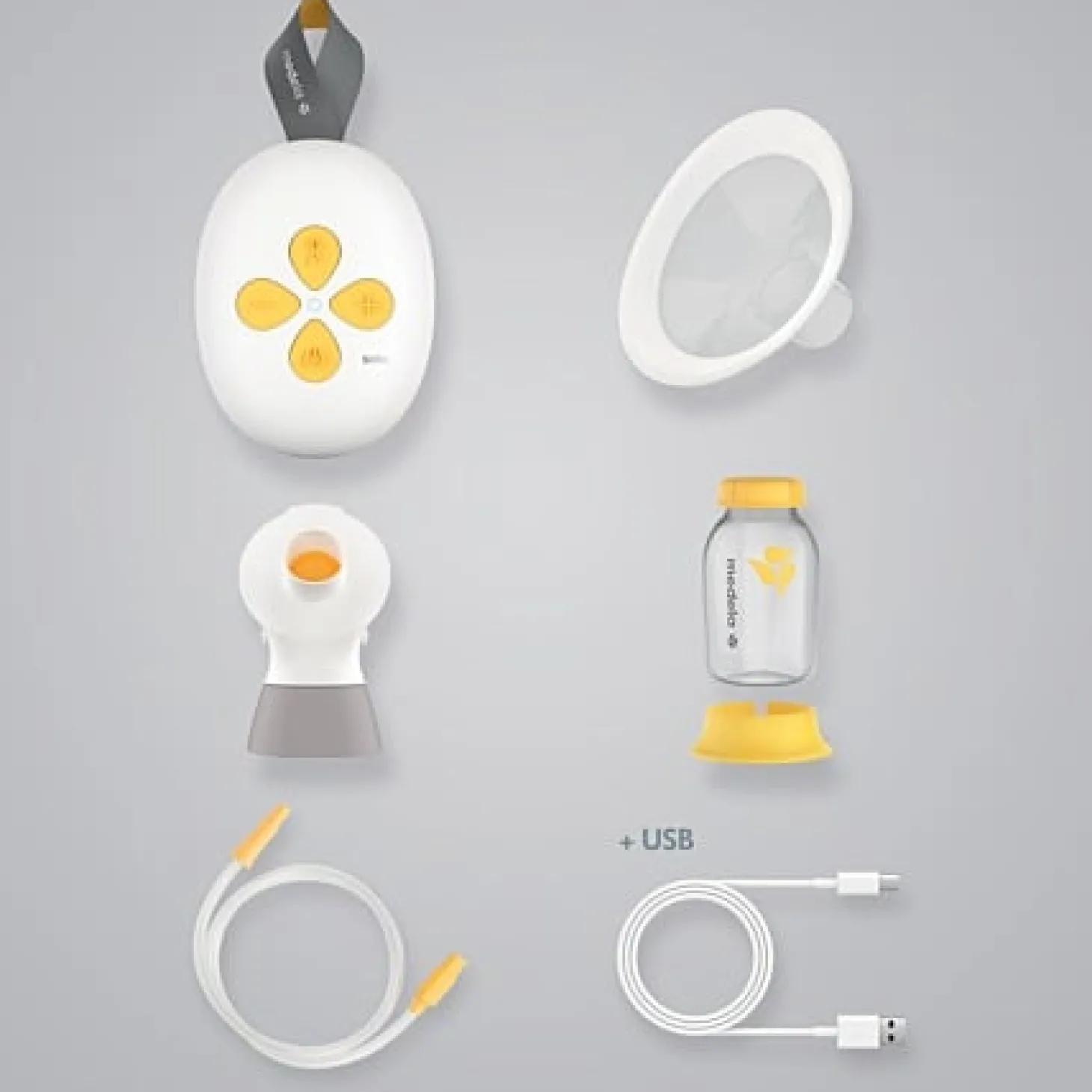 Medela Tire-lait électrique simple Solo Blanc, Jaune Et Transparent 24 mm