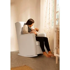 Micuna                    Fauteil d'Allaitement Nanny    Blanc Boucle Gris