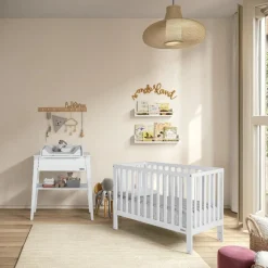 Micuna Lit bébé à bascule Annie Blanc 60x120 cm
