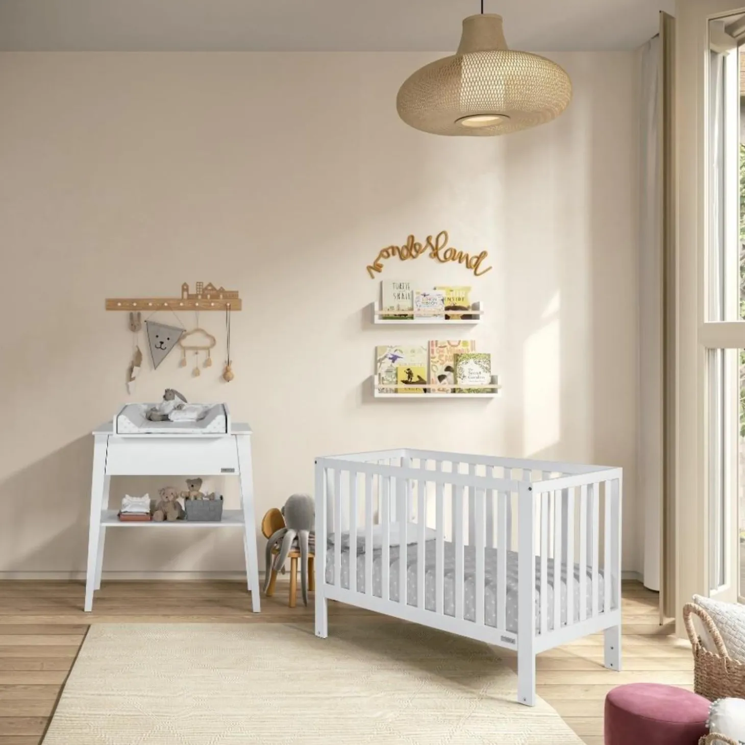 Micuna Lit bébé à bascule Annie Blanc 60x120 cm