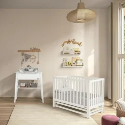 Micuna Lit bébé à bascule Annie Blanc 60x120 cm