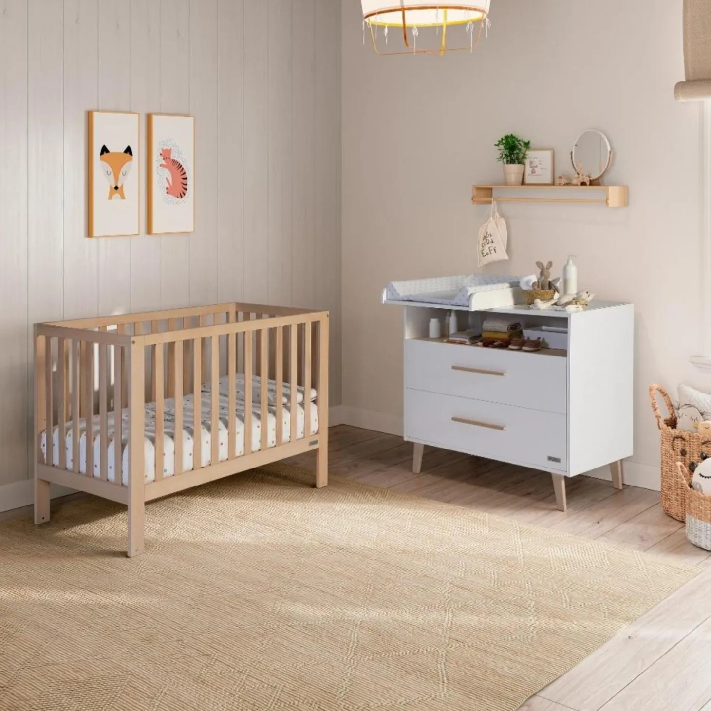 Micuna Lit bébé à bascule Annie Marron 60x120 cm