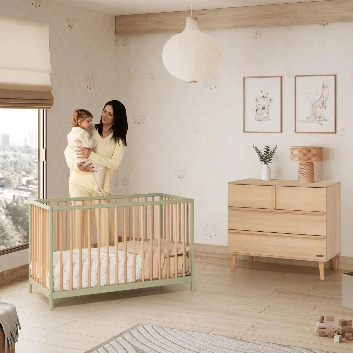 Micuna Lit Bébé Mountain Menthe Wood 60x120 cm