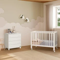 Micuna Lit Bébé Nayra Blanc Taupe 60x120 cm