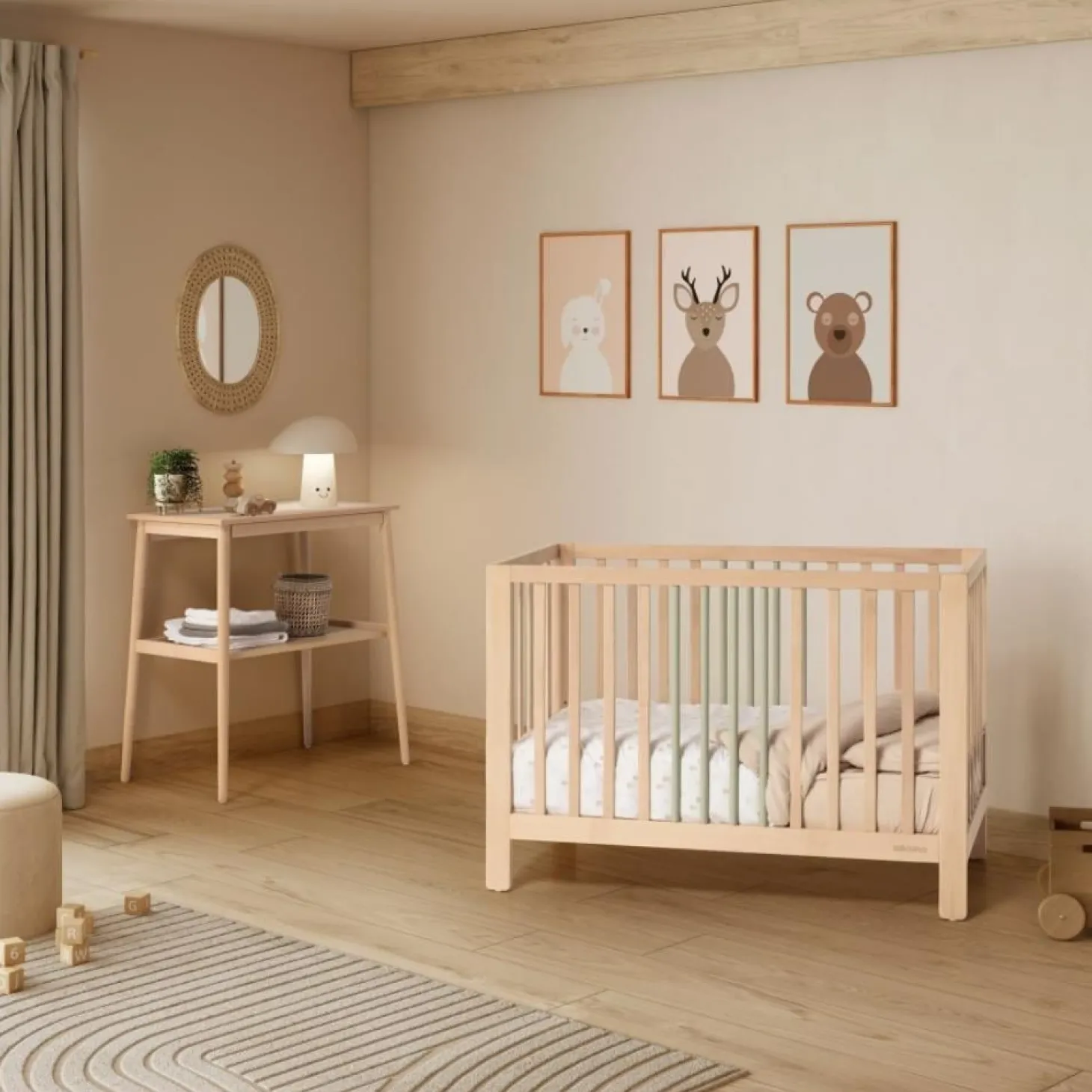 Micuna Lit Bébé Nayra Menthe Wood 60x120 cm