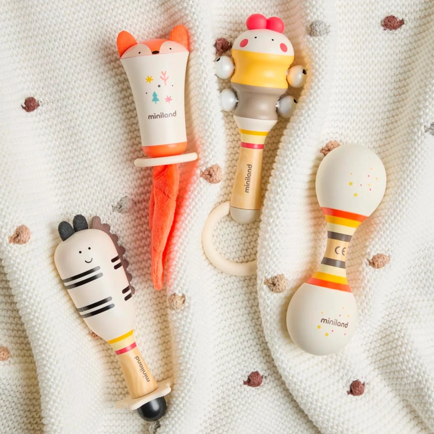 Miniland Hochet Foxy Multicolore