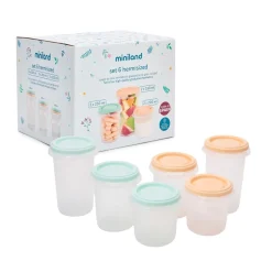 Miniland Set de 6 Pots de Conservation Pays de Rêve Multicolore