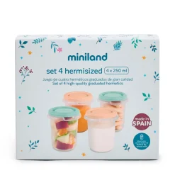 Miniland Set de 4 Pots de Conservation Pays de Rêve Multicolore