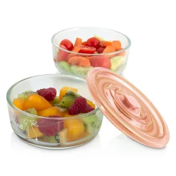 Miniland Set de 3 pots de conservation en verre bunny Blanc